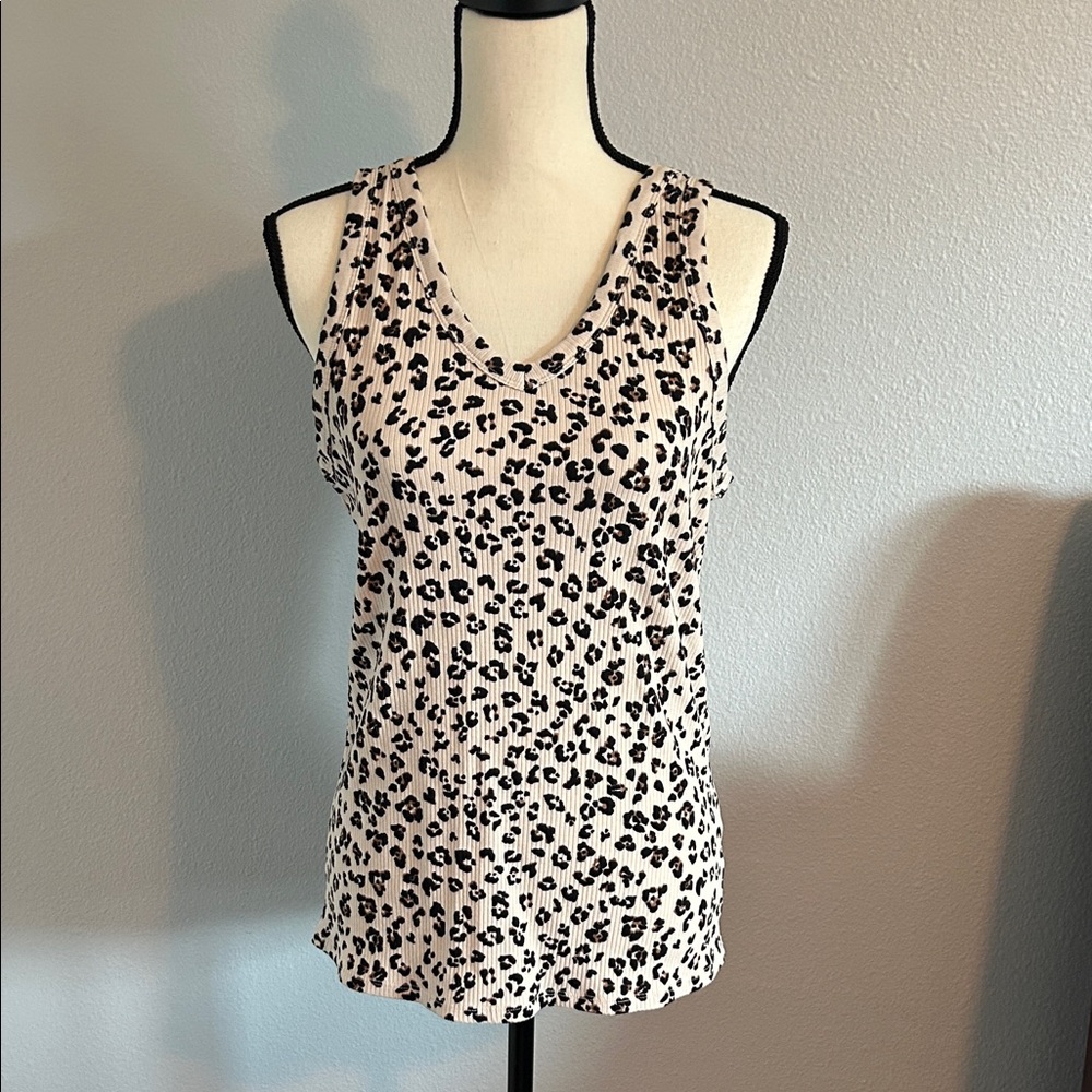 Maurices Black and White Animal Print Tank Top
